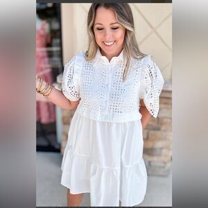 Entro White Eyelet Dress